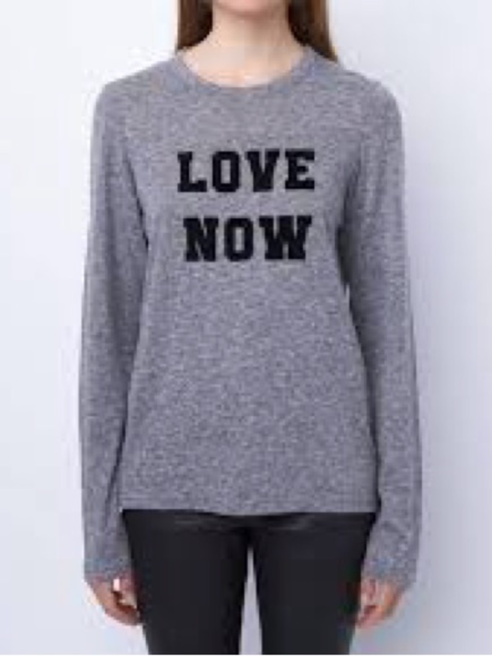 Zadig & Voltaire Grey Long-Sleeve 'LOVE NOW' shirt